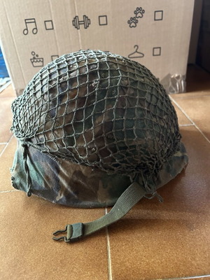 Military helmet camouflage used