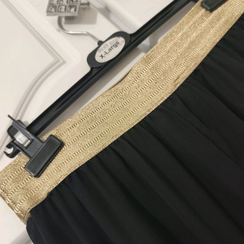 Women's long black skirt Paranoia new with gold elastic belt, size M