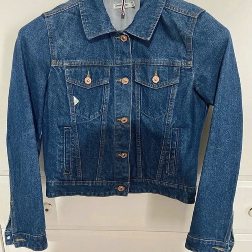 Stradivarius women's denim jacket used, size M, blue