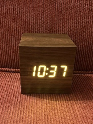 Wooden Alarm Clock premium digital voice-activated with three alarms