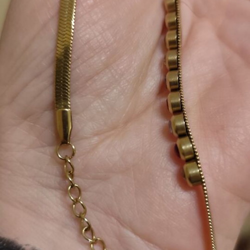Gold-plated 14K necklace with multicolor zircon like new