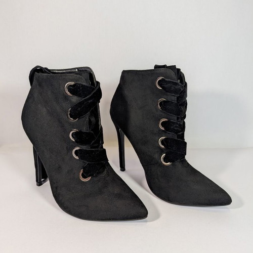 GoGo Shoes Suede Ankle Boots with High Heel like new, size 37, black