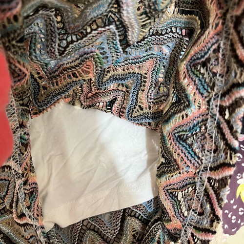 Anel dress like new with colorful knitted pattern, size L
