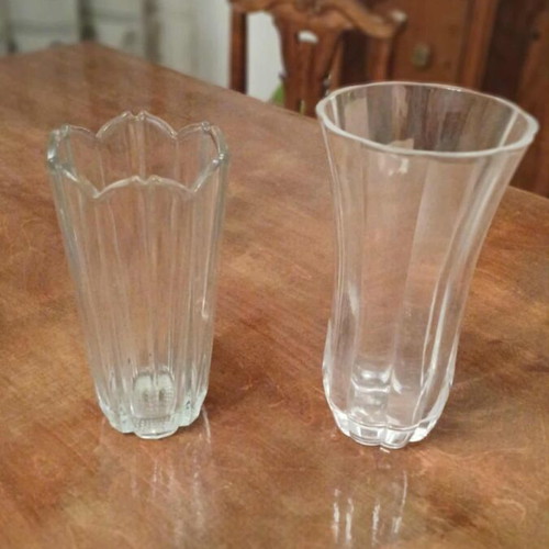 Decorative glass vases like new, set of 2, classic clear design