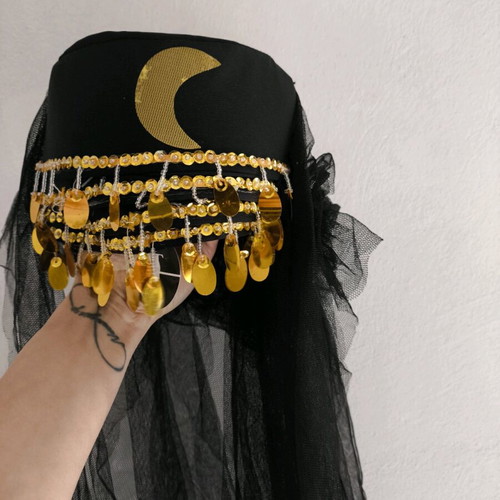 Carnival hat hanoumissa black with gold new