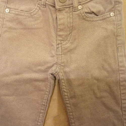 Girls' corduroy pants 3-4 years gray like new with silver thread