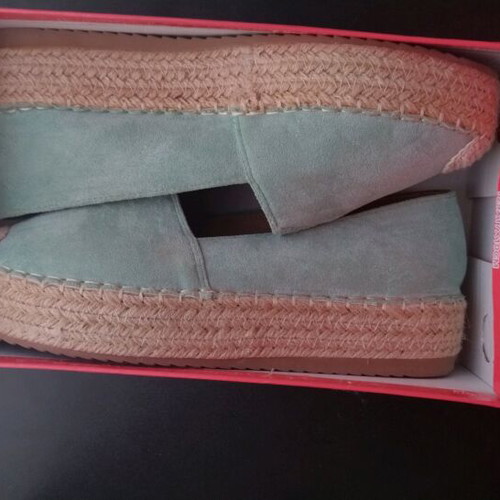 Espadrilles size 39 like new, suede green pistachio-beraman