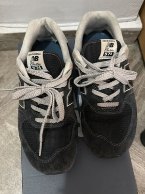 New Balance 574 αθλητικά μεταχειρισμένα, μαύρο και γκρι, μέγεθος 37