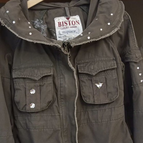 Jacket coat used with hood brown size M