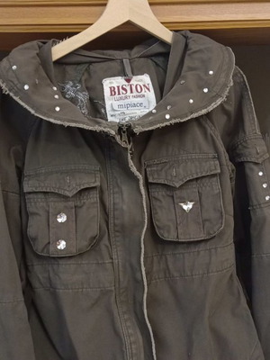 Jacket coat used with hood brown size M