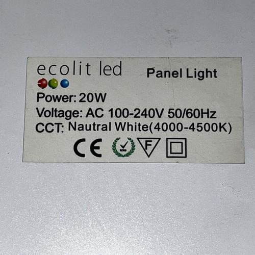 Ecolit 20W 4000K LED panel set of 4
