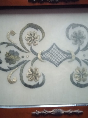 Serving tray hand embroidered new