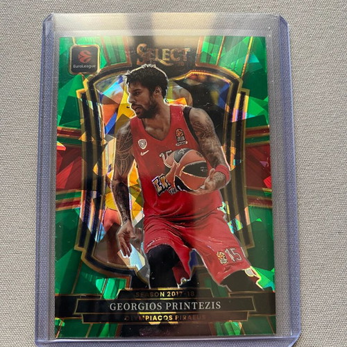 Georgios Printezis 2025-26 Panini Select EuroLeague #105 Premier Level Green Cracked Ice card new