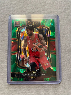 Georgios Printezis 2025-26 Panini Select EuroLeague #105 Premier Level Green Cracked Ice карта нова