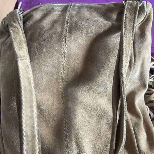 Leather backpack Asos with fringes used
