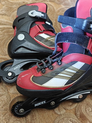 Roces inline skates like new, adjustable size 38-41, black and red