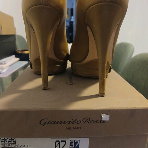 Gianvitto Rossi mules leather used, beige, size 37