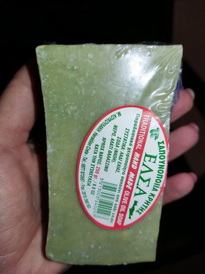 Traditional green handmade soap from Crete ELSA 125gr new
