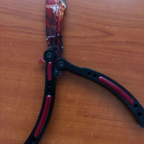 Counter Strike butterfly knife new, red-black design