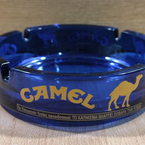 Camel glass ashtray used, vintage advertising