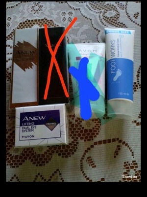 Πακέτο προϊόντων Avon καινούργια, κρέμα ματιών, μάσκα προσώπου, κρέμα ποδιών, καθαριστικό