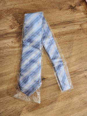 Silk tie light blue and navy striped by Boggi Milano new