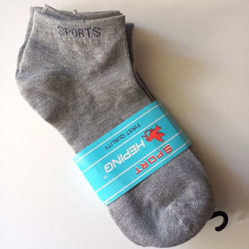 Gray low socks new, pack of 3 pairs, size 35-38