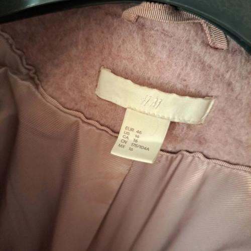 H&M long pink wool coat