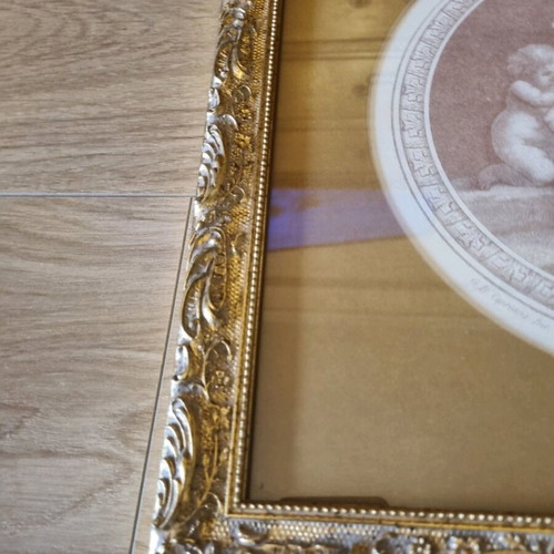 Set of 3 frames like new, antique gold wood