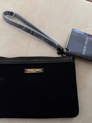 Τσαντάκι Πορτοφόλι Giorgio Armani Made in Italy Μαύρο Καινούργιο