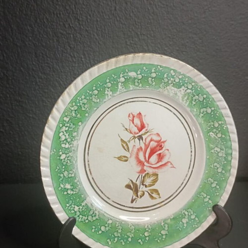 Vintage set of 6 plates 1950s-60s Japanese earthenware used