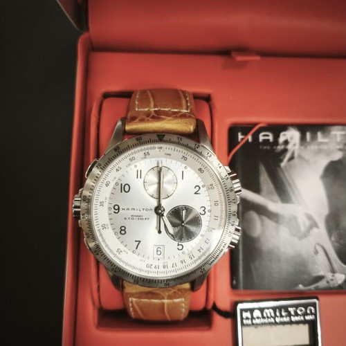 Hamilton Jazzmaster H776220 42mm men's watch new, brown leather