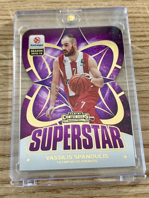 Vassilis Spanoulis Superstar Panini Euroleague 2025-26 card in acrylic case