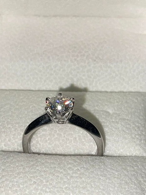 Silver Ring Solitaire 1ct New