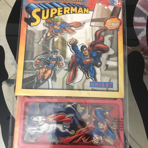 Superman Magnetic Travel Puzzle Set new, 4 puzzles 63 pieces