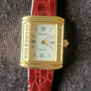 Monet Vintage Wristwatch New with Leather Strap and Original Box