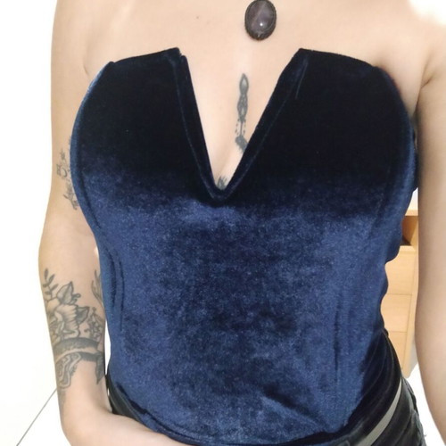 Velvet bodysuit new dark blue