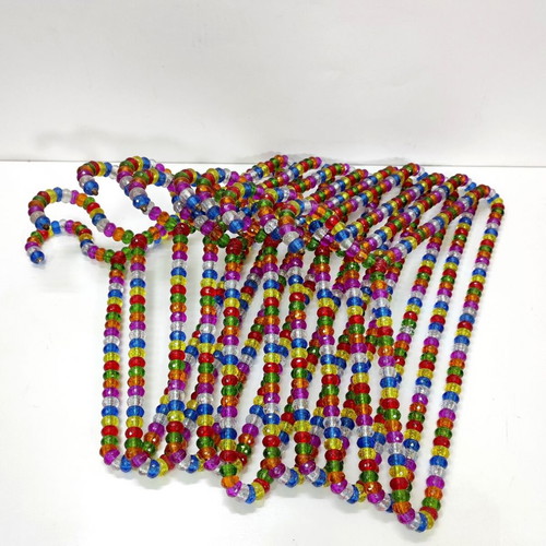 Colorful clothes hangers set of 10 like new with beads