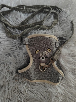 Gray harness set with leash like new, for small dogs
