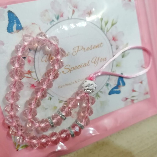 Decorative mobile strap accessory wrist bracelet pink new