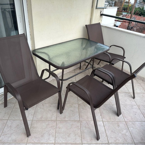 Balcony dining set with 4 chairs used