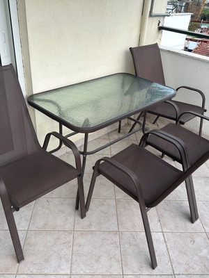 Balcony dining set with 4 chairs used