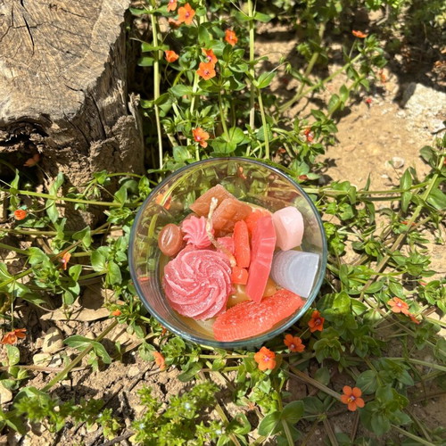 Candy Mix Candle Bowl new, glass cup