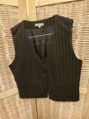Happening black pinstripe vest like new
