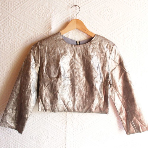 Top used metallic brown with back zipper size M