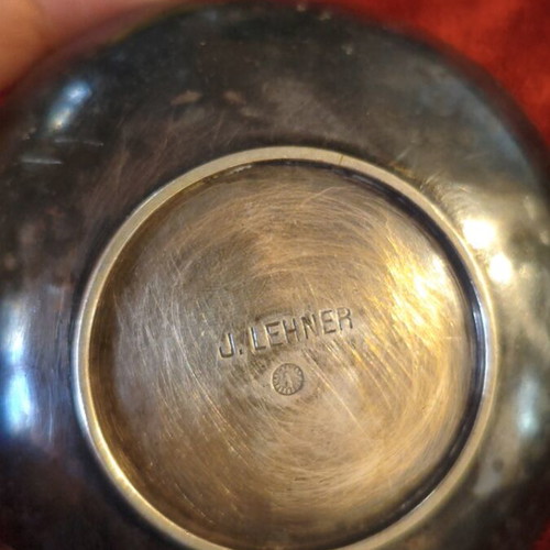 Art Krupp Berndorf vintage ashtray with hammered alpacca finish