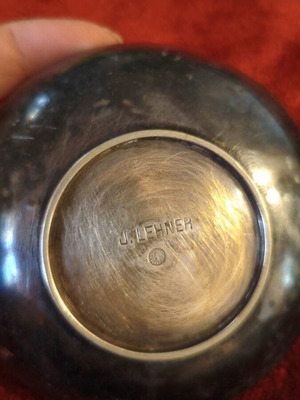 Art Krupp Berndorf vintage ashtray with hammered alpacca finish