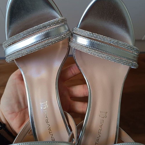 Pentavras silver sandals new, size 39, heel height 10-11cm