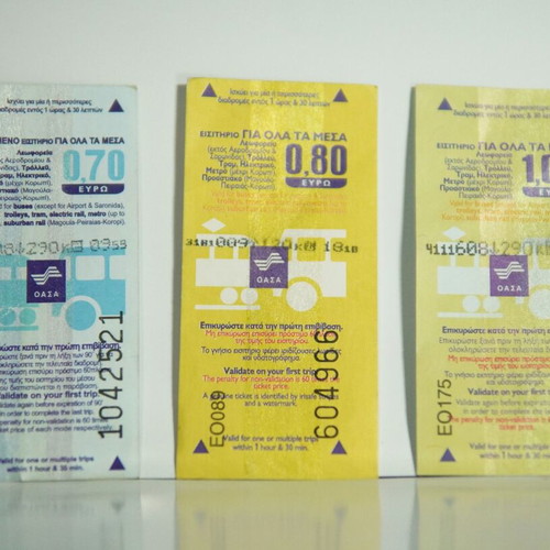 Athens transportation tickets used
