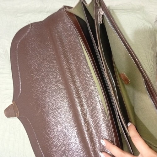 Vintage leather briefcase brown used